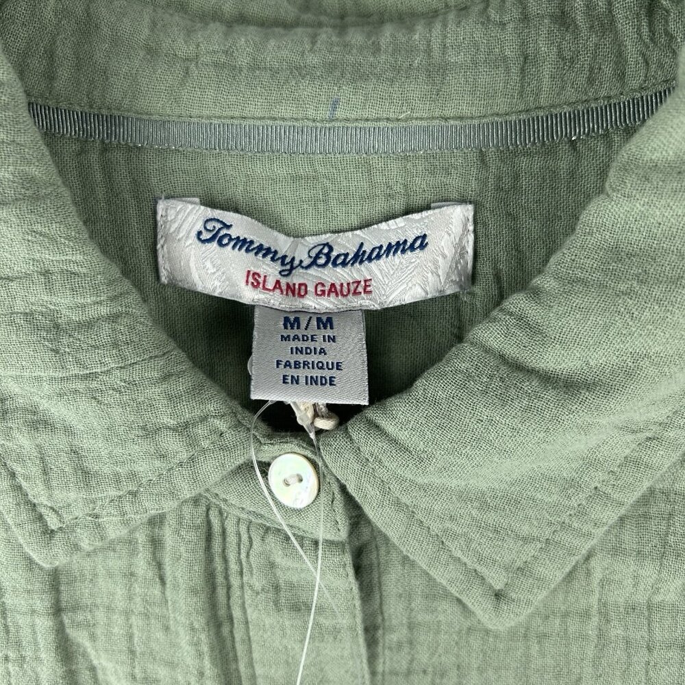 Tommy Bahama Shirt Womens M Green Island Gauze Long Sleeve Shirt Iceberg Green - Picture 5 of 10